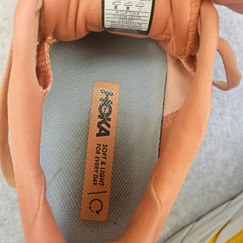 HOKA ONE ONE CLIFTON 8 | Womens Running Shoes 6.5 Orange Yellow neon athleisure